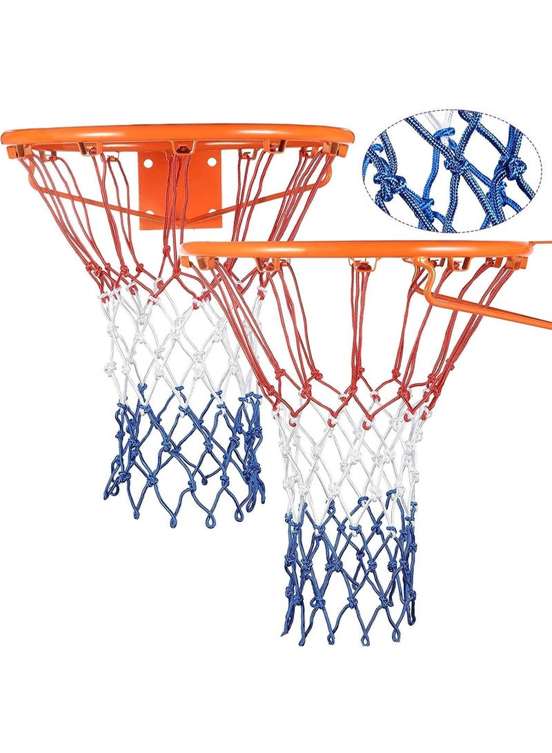 CLENEA 2 PCS Heavy Duty Basketball Net Replacement, Professional All Weather Anti Whip, Hanging Rim Goal for Children and Adults, 12 Loops - Image 1